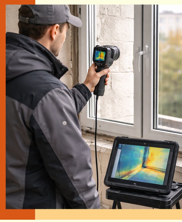 Тепловизионное обследование дома в Лесосибирске для выявления утечек тепла