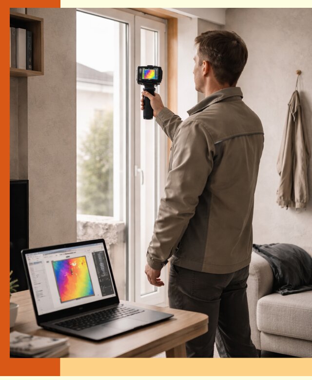 Тепловизионное обследование квартиры в Лесосибирске для поиска утечек тепла