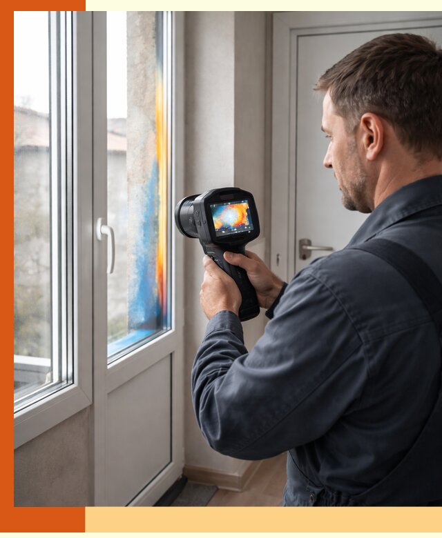 Тепловизионное обследование окон и дверей в Лесосибирске
