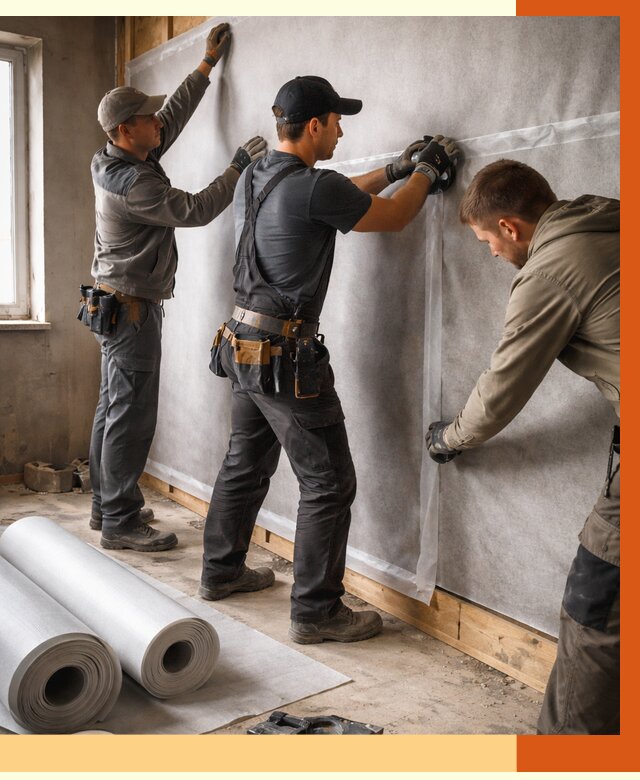 Монтаж ветроизоляции в Лесосибирске от 4687 руб./м2 — профессионально | ТепломастерЛсс