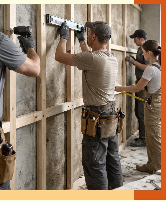 Монтаж обрешетки под утепление в Лесосибирске от 1198 руб/м² | Заказать у ТепломастерЛсс