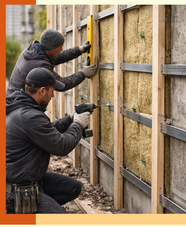 Монтаж обрешетки под утепление зданий и квартир в Лесосибирске